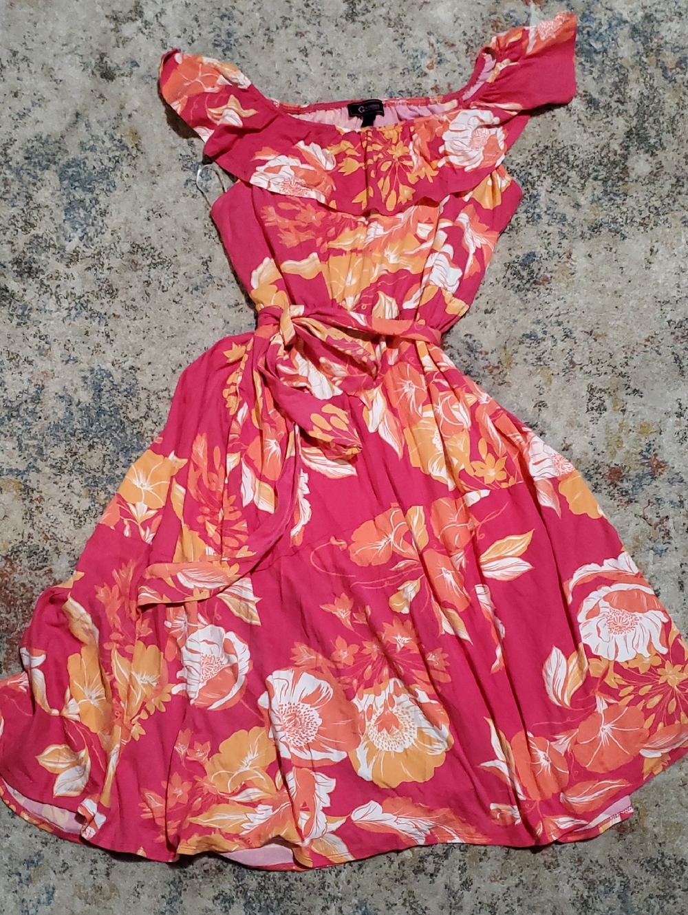 C. Wonder Pink and Orange Floral Dress